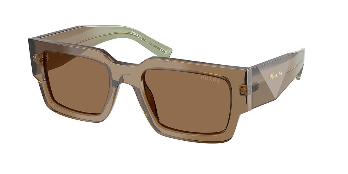 Prada Męski Transparent Terra Brown Pr B17sf Azjatycki Krój 29E90f 55 Brazowe Meskie Okulary Przeciwsloneczne