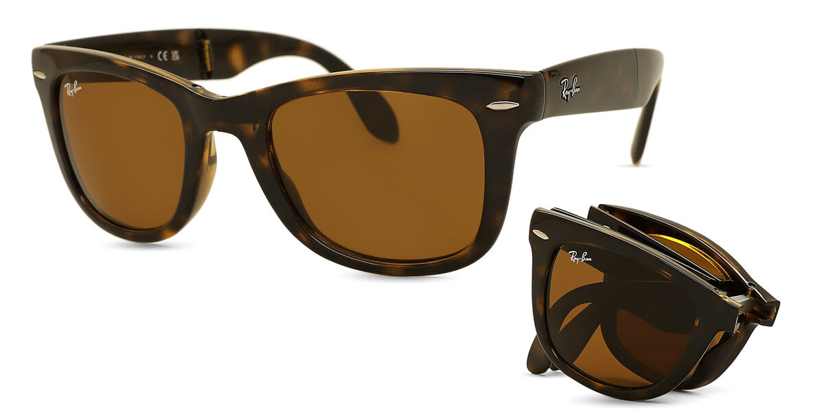 Photos - Sunglasses Ray-Ban RB4105 Wayfarer Folding 710 Men's Tortoiseshell Size 50