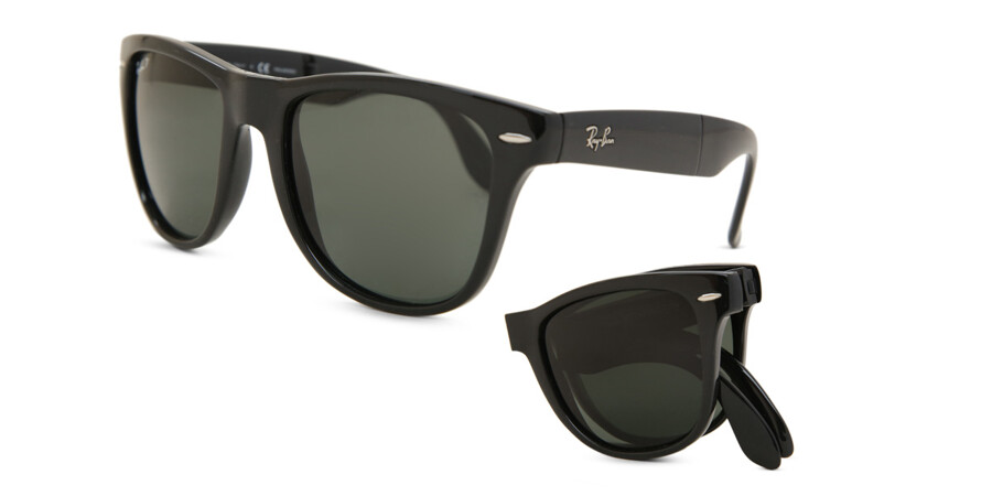 Ray-Ban RB4105 Wayfarer Folding Polarized 601/58 Sunglasses Black |  SmartBuyGlasses UK