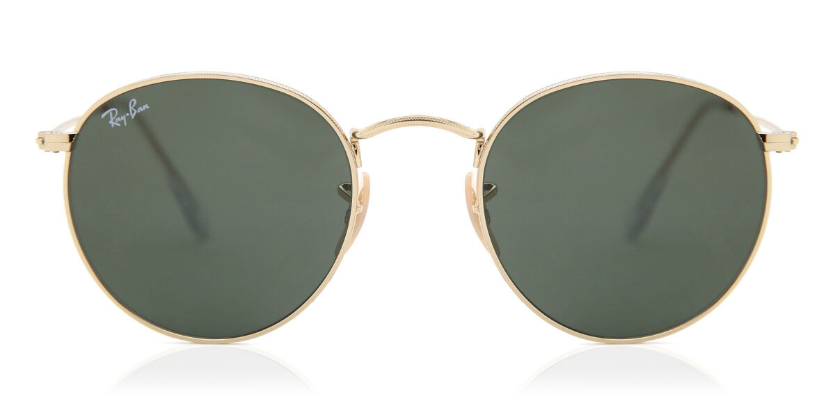 Ray-Ban Round Metal Sunglasses RB3447 112/58,Matte Gold Frame, Polarized Green Classic G-15 Lenses - 50mm