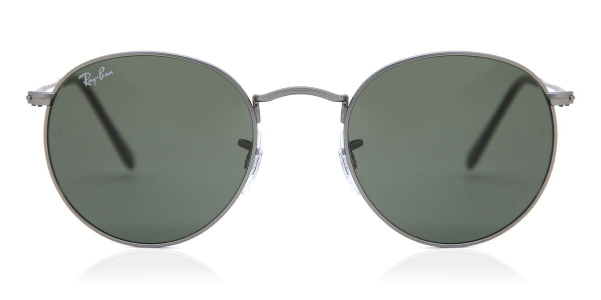 Ray-Ban RB3447 Round Metal 029 Sunglasses Grey | SmartBuyGlasses UK