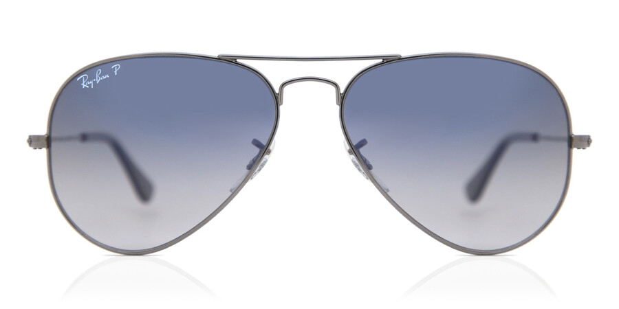 Ray-Ban RB3025 Aviator Gradient Polarized 004/78 Sunglasses Gunmetal |  VisionDirect Australia