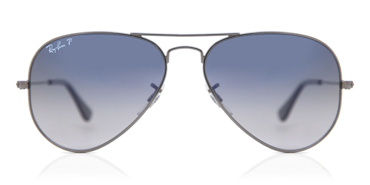 Ray-Ban RB3025 Aviator Gradient Polarized 004/78 Sunglasses in Gunmetal |  SmartBuyGlasses USA