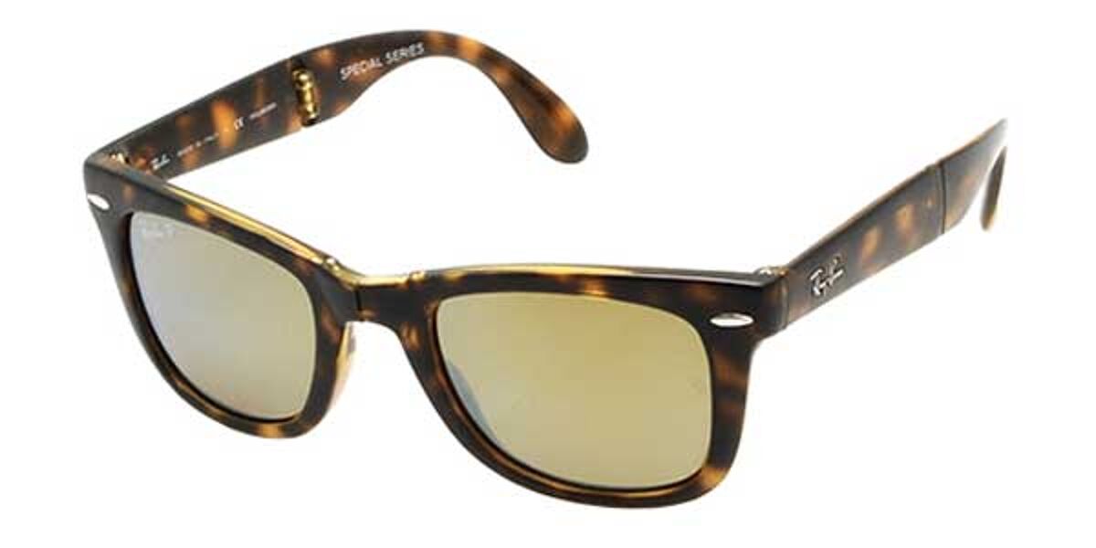 Ray-Ban RB4105 Wayfarer Folding Polarized 710/4S Sunglasses Tortoiseshell |  VisionDirect Australia