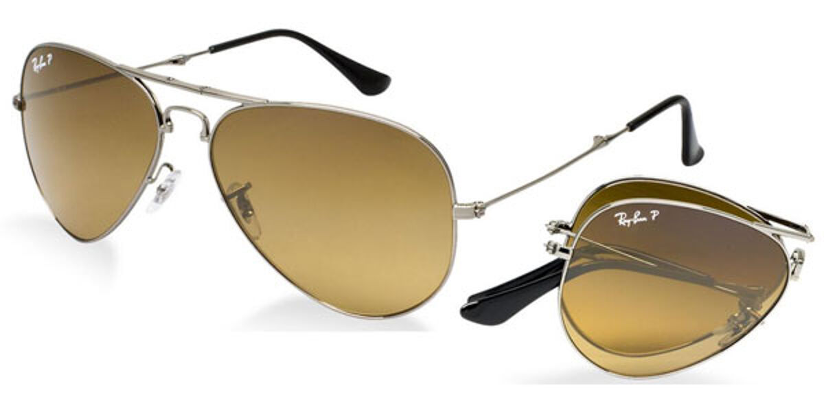Ray-Ban RB3479 Aviator Folding Polarized 004/M2 Sunglasses in Grey |  SmartBuyGlasses USA