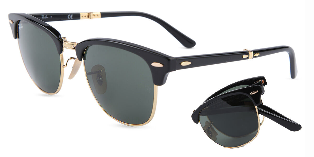 Overleving Goed rustig aan Ray-Ban RB2176 Clubmaster Folding 901 Sunglasses in Black | SmartBuyGlasses  USA