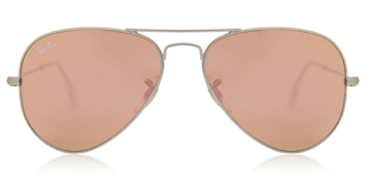 RAY-BAN RB3025 Gold - Unisex Sunglasses, Silver/Pink Lens