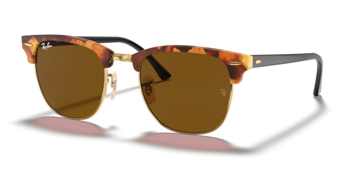 Ray-Ban RB3016/S Clubmaster Fleck 1160 Sunglasses Spotted Brown Havana ...
