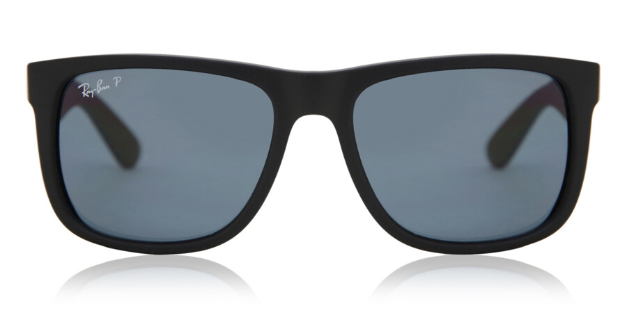 Ray Ban Rb4165 Justin Polarized 622 2v Sunglasses In Black Rubber Smartbuyglasses Usa