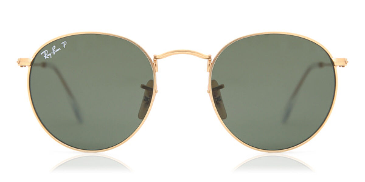 Ray-Ban RB3447 Round Metal Polarized 919648 Sunglasses Gold ...