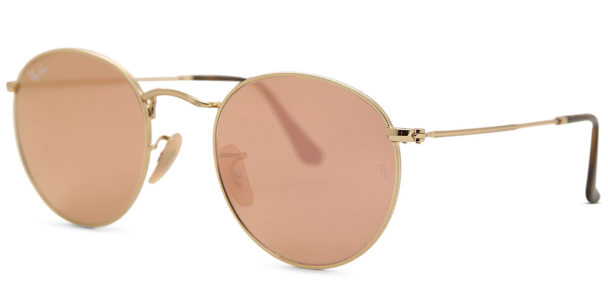 Ray-Ban RB3447 Round Metal deals Custom Rose Gold Sunglasses