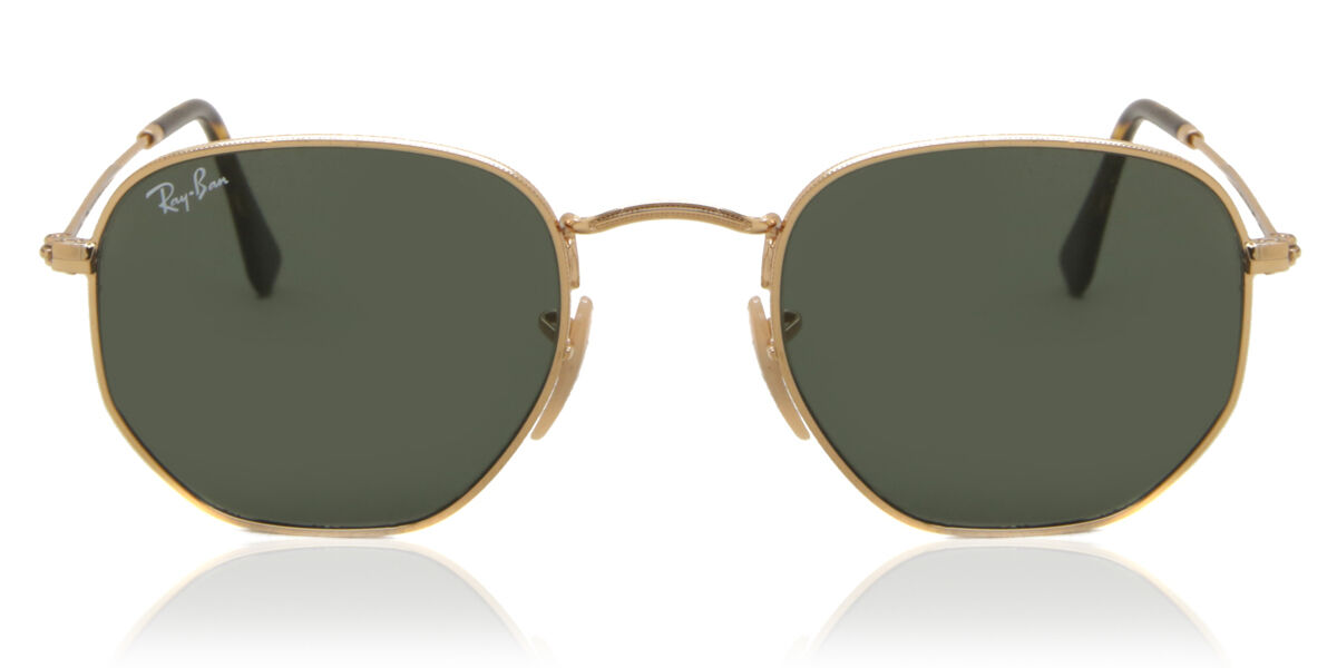 Ray-Ban RB3548N Hexagonal Metal Flat Lenses 001/R5 Sunglasses Gold