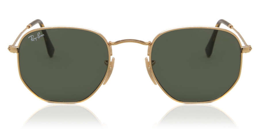Ray-Ban RB3548N Hexagonal Flat 001 Sunglasses in Gold | SmartBuyGlasses USA