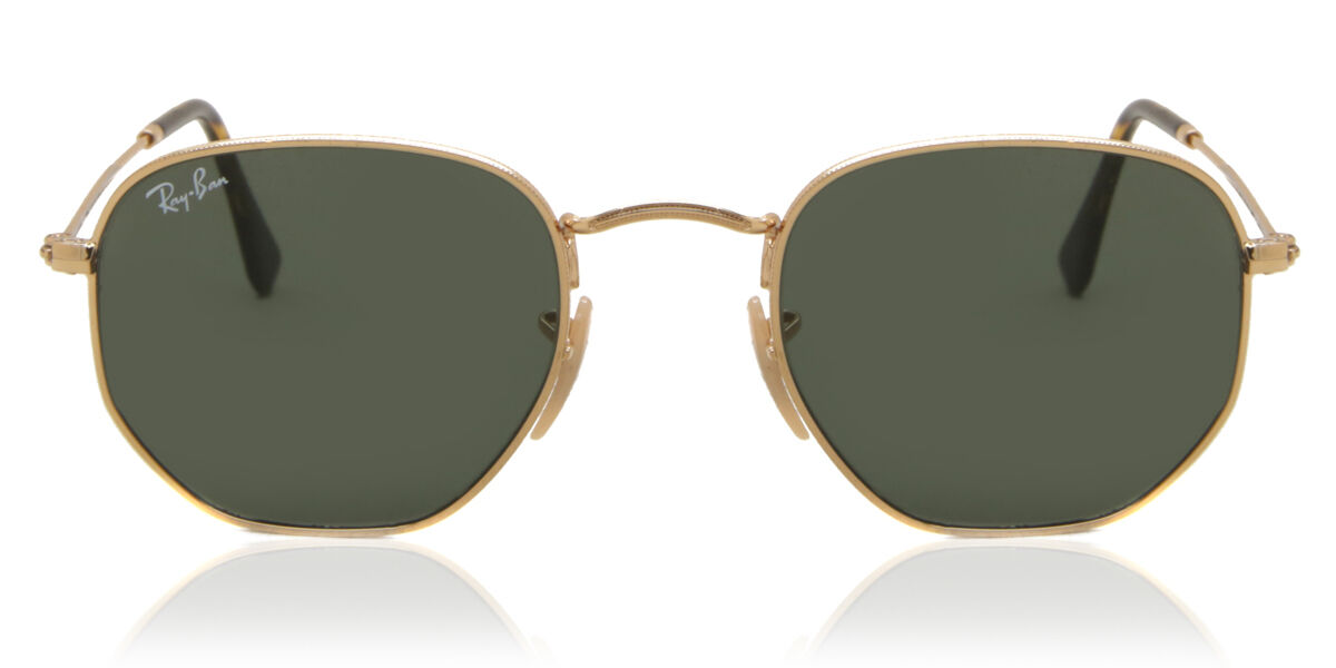Ray-Ban RB3548N Hexagonal Metal Flat Lenses 001 Sunglasses Gold |  VisionDirect Australia