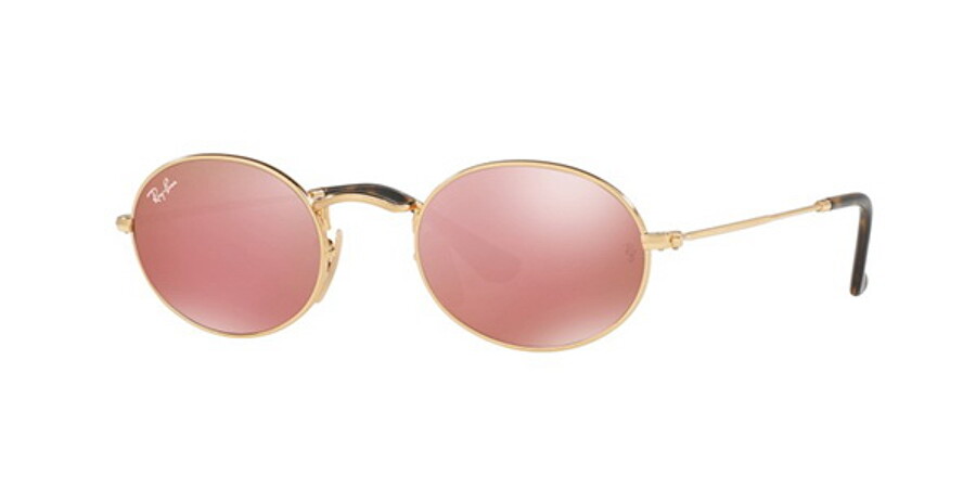 Ray-Ban RB3547N Oval Flat Lenses 001/Z2 Sunglasses Gold | SmartBuyGlasses UK