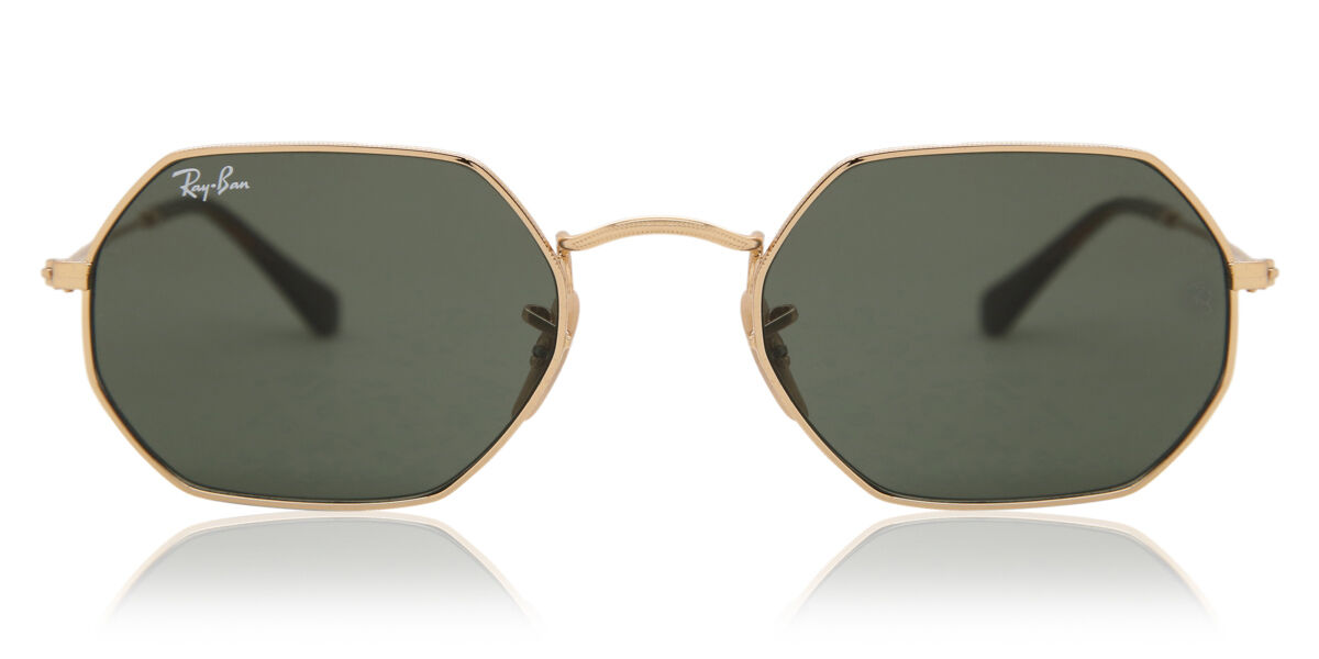 Photos - Sunglasses Ray-Ban RB3556N Octagonal 001 Men's  Gold Size 53 