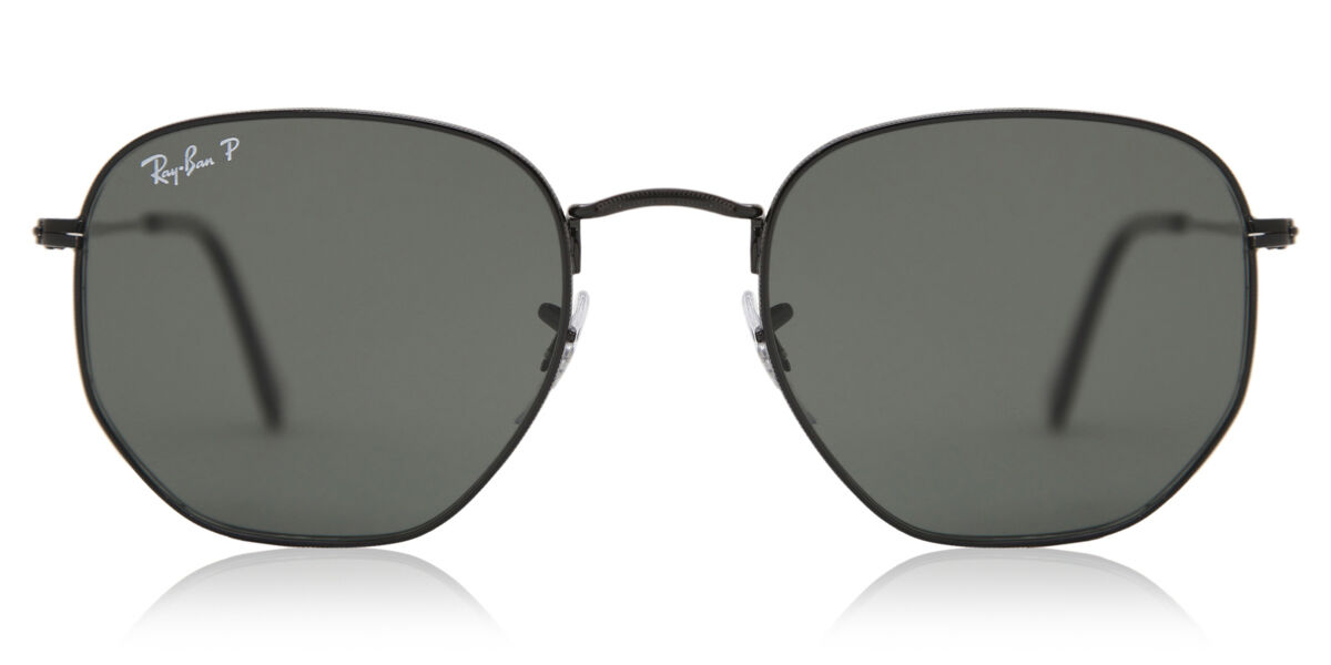 Ray-Ban RB3548N Hexagonal Metal Flat Lenses Polarized 002/58 Sunglasses  Black | SmartBuyGlasses Ireland
