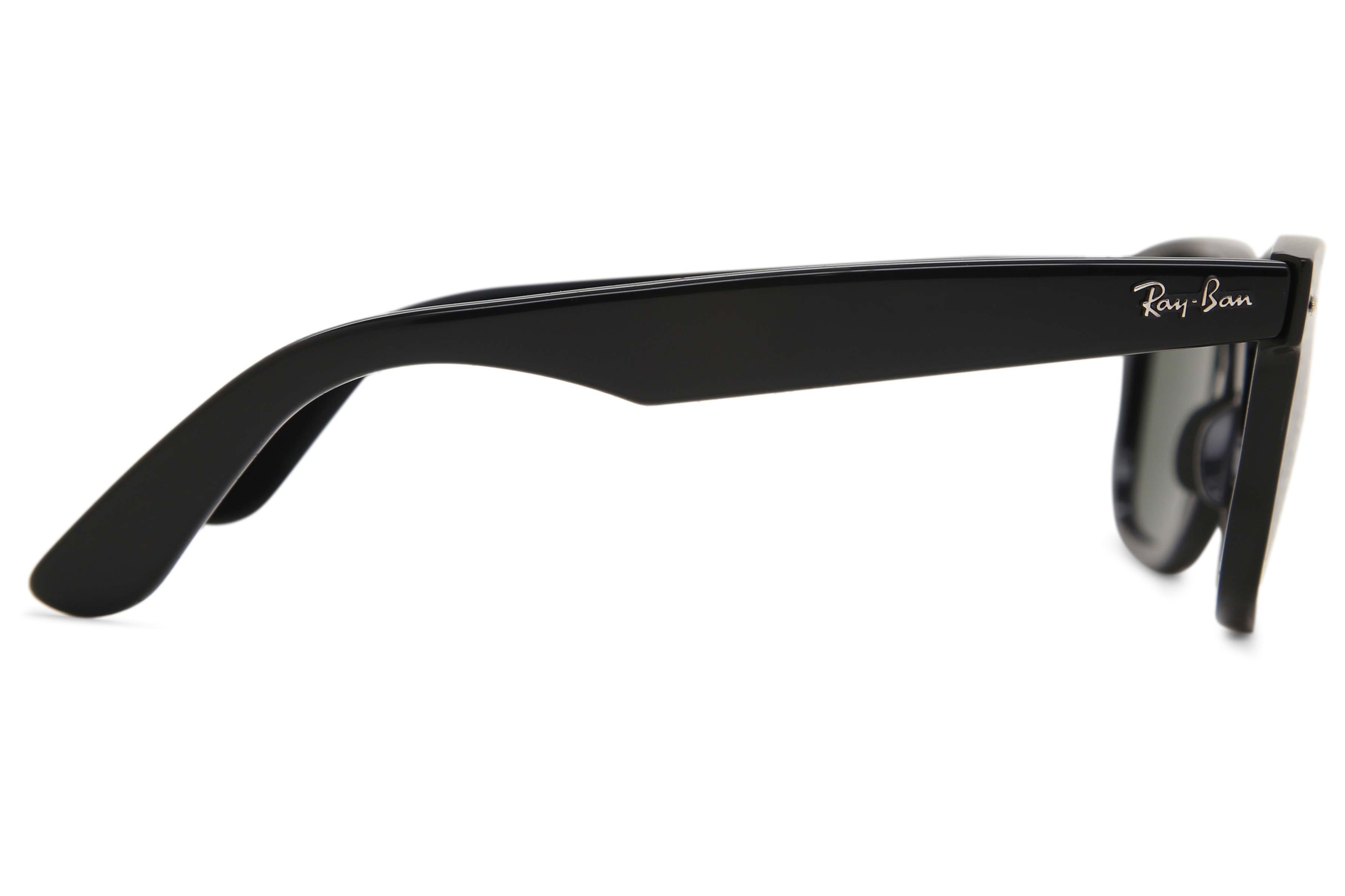 Ray-Ban RB 4340 ブラックサングラス WAYFARER EASE Sunglasses in Black and G-15 Green - RB4340