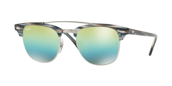 Ray-Ban RB3816 Clubmaster Doublebridge 1239I2 Sunglasses in Silver 