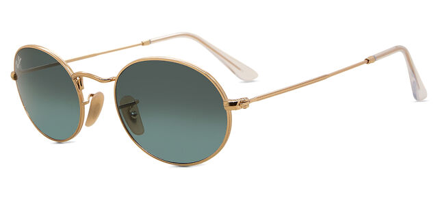 Ray-Ban RB3547 001/3M Oval Gold Sunglasses | SmartBuyGlasses US