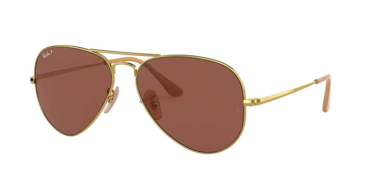 Ray-Ban RB3689 Polarized 9064AF Sunglasses Gold | VisionDirect Australia