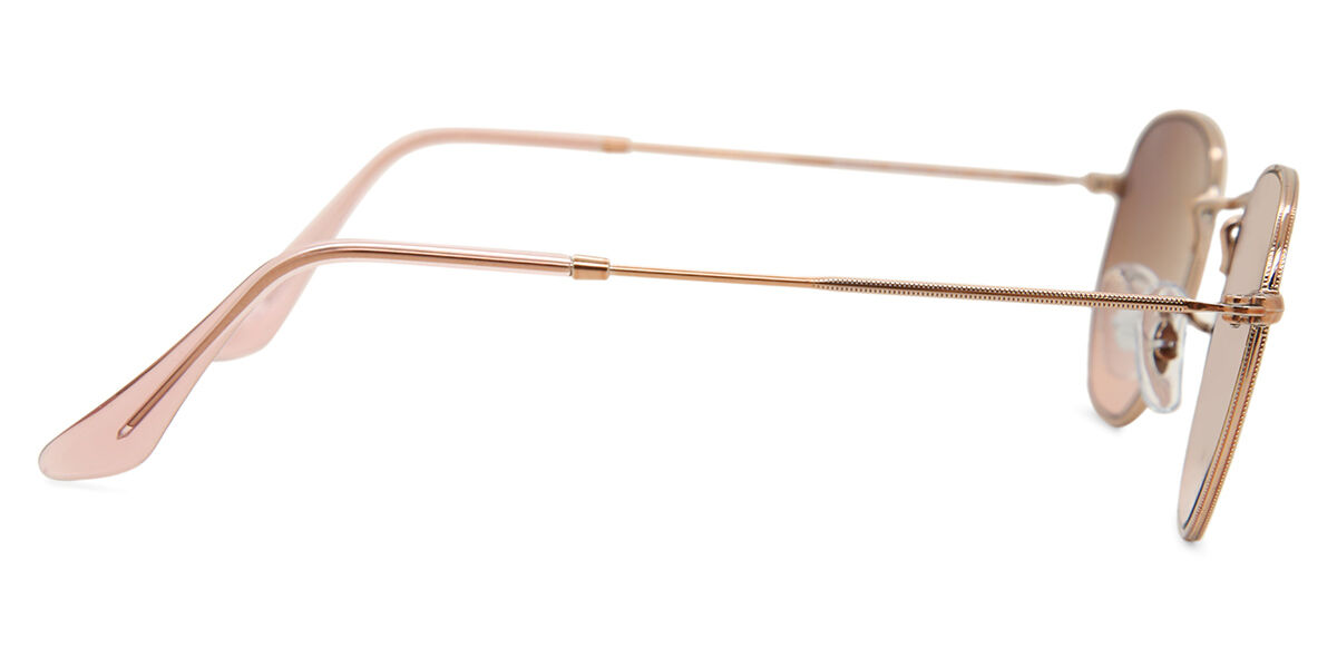 RB3548N Hexagonal Metal Flat Lenses Sunglasses Copper Brown RB3548N Hexagonal Metal Flat Lenses Sunglasses Copper Brown
