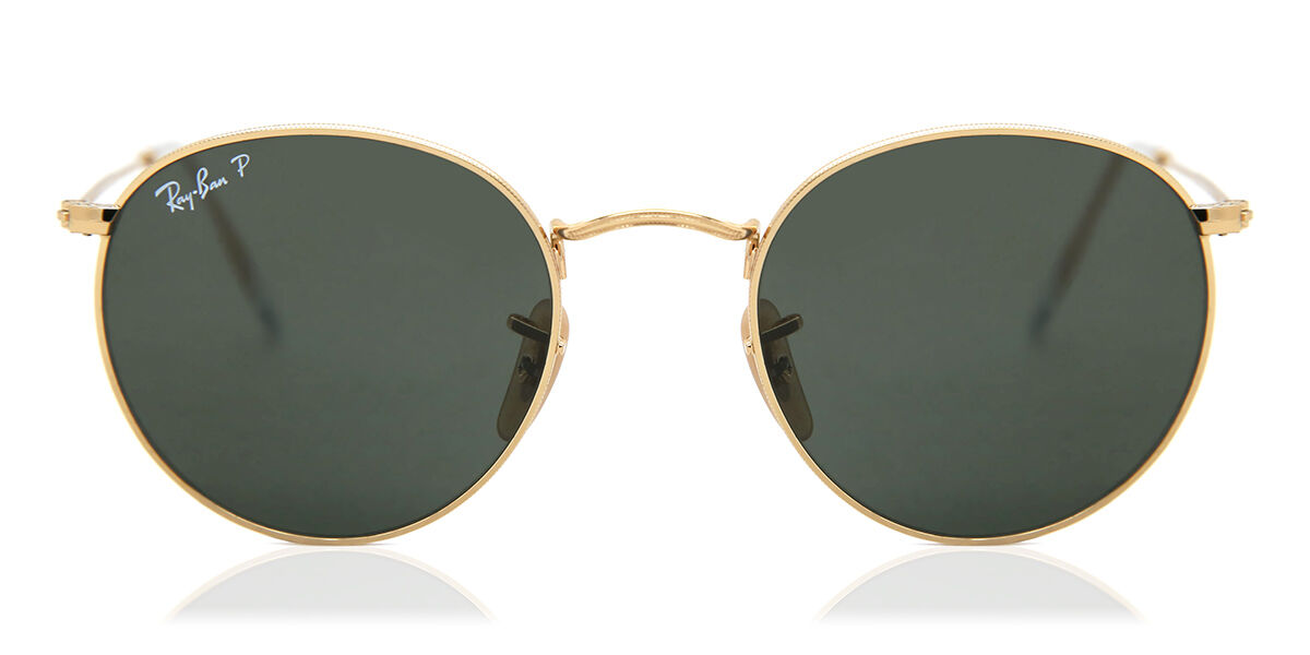 RB3447 Round Metal Polarized Sunglasses Gold | SmartBuyGlasses USA