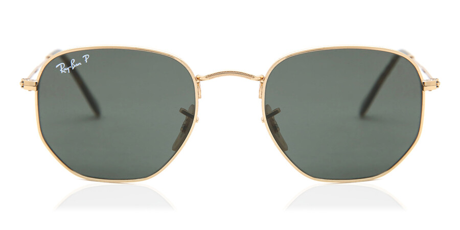 Ray-Ban RB3548N Hexagonal Metal Flat Lenses Polarized 001/58 Sunglasses  Gold | SmartBuyGlasses UK