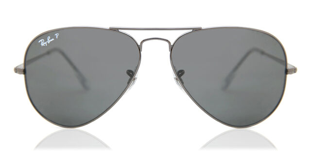 RB3689 Aviator Metal II Polarized Sunglasses Shiny Gunmetal 