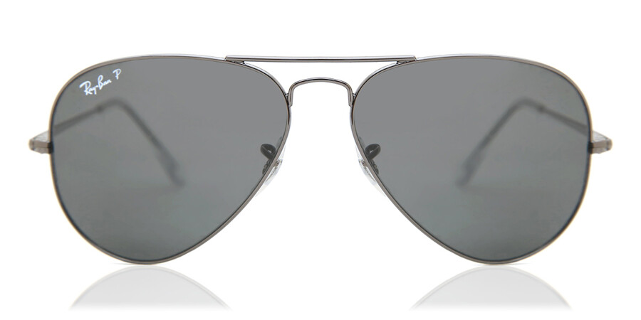 Ray-Ban RB3689 Aviator Metal II Polarized 004/48 Sunglasses Shiny Gunmetal  | SmartBuyGlasses Canada
