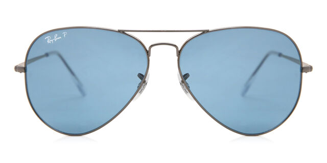 RB3689 Aviator Metal II Polarized Sunglasses Shiny Gunmetal 
