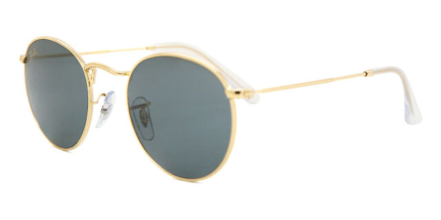 RayBan Rb3447 Round Metal Sunglasses gold Frame very well handled Ray-Ban RB3447 Round Metal 001 Round Arista Gold Sunglasses  main image 4