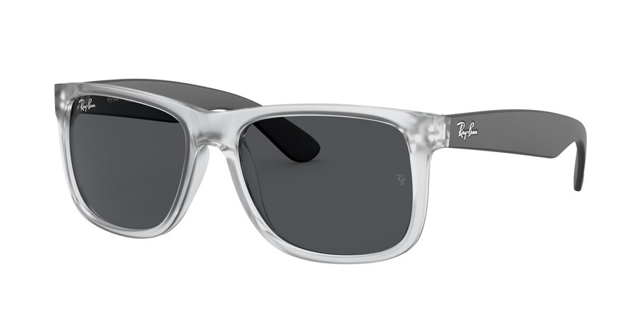 brand Verlammen Grand Ray-Ban RB4165 Justin 651287 Sunglasses Rubber Transparent Grey |  SmartBuyGlasses UK
