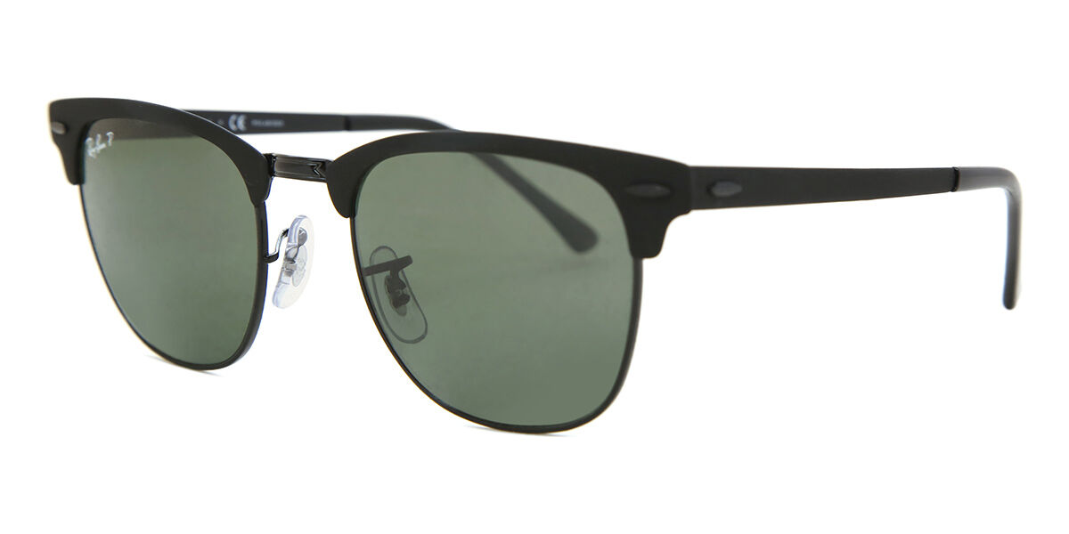 RB3716 Clubmaster Metal Polarized Sunglasses Matte Black Buy Online at SmartBuyGlasses USA