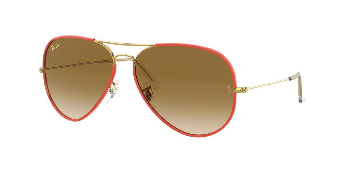 Ray-Ban RB3025JM Aviator Full Color 001/X3 Sunglasses Arista Gold/Red ...
