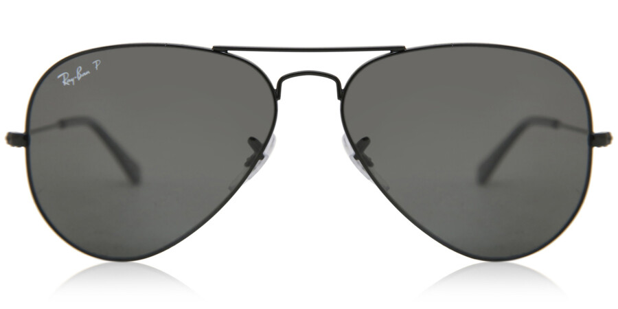 Ray-Ban Aviator Large Polarized 002/48 in Black | SmartBuyGlasses USA