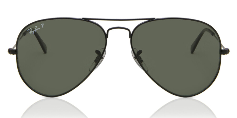 herten rijst Likeur Ray-Ban RB3025 Aviator Polarized 002/58 Sunglasses in Black |  SmartBuyGlasses USA
