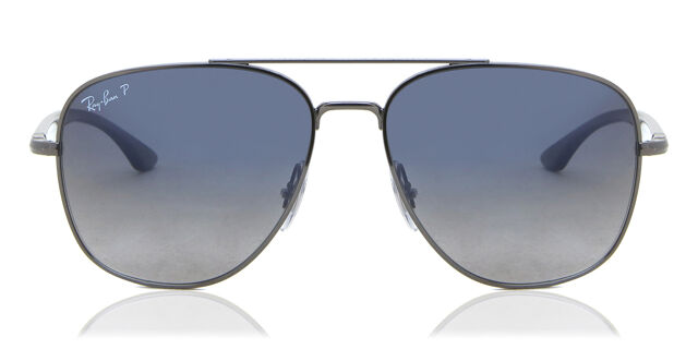 Ray-Ban RB3683 Polarized 004/78 Aviator Gunmetal Sunglasses  display picture 1