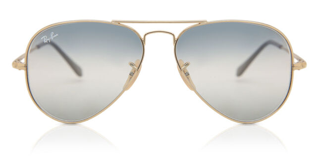 LIKE NEW Ray-Ban Gold Frame RB3689 Aviator Sunglasses Ray-Ban RB3689 Bi-Gradient L (58 - 14) with Blue lenses and  main image 2
