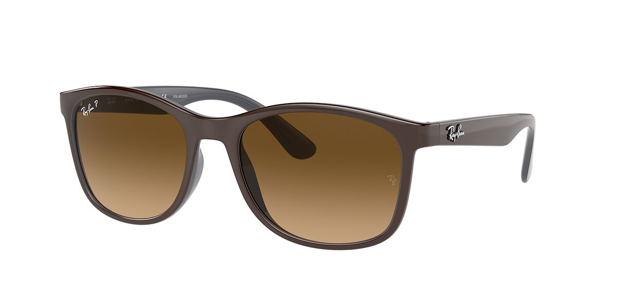 Ray-Ban RB4374 Polarized 6600M2 Sunglasses Brown Grey | VisionDirect ...