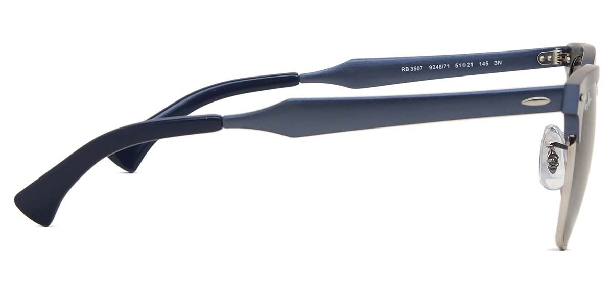 RB3507 Clubmaster Aluminum サングラス Brushed Blue On Silver