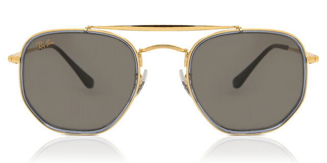 Ray bay Marshall II grey polished gold sunglasses MARSHAL II Sunglasses in Gold and Dark Grey - RB3648M | Ray  main image 4