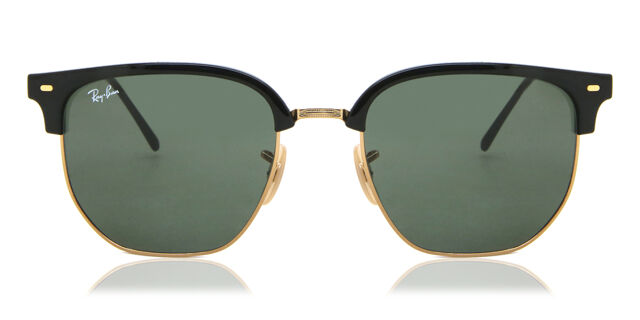 RB4416F New Clubmaster Asian Fit Sunglasses Black on Gold 