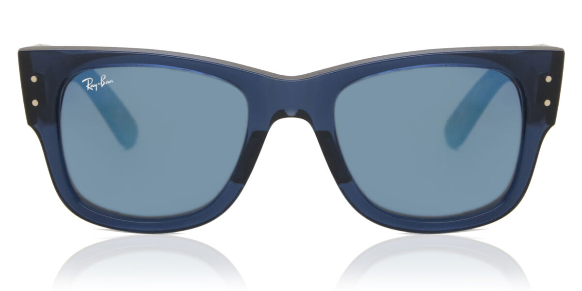 Lunettes De Soleil Carrées Bleu Transparent BobSdrunk - Monture Acétate Verres Miroir UV400