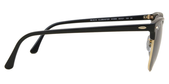 RB3016 Clubmaster Asian Fit sunglasses Black on Gold