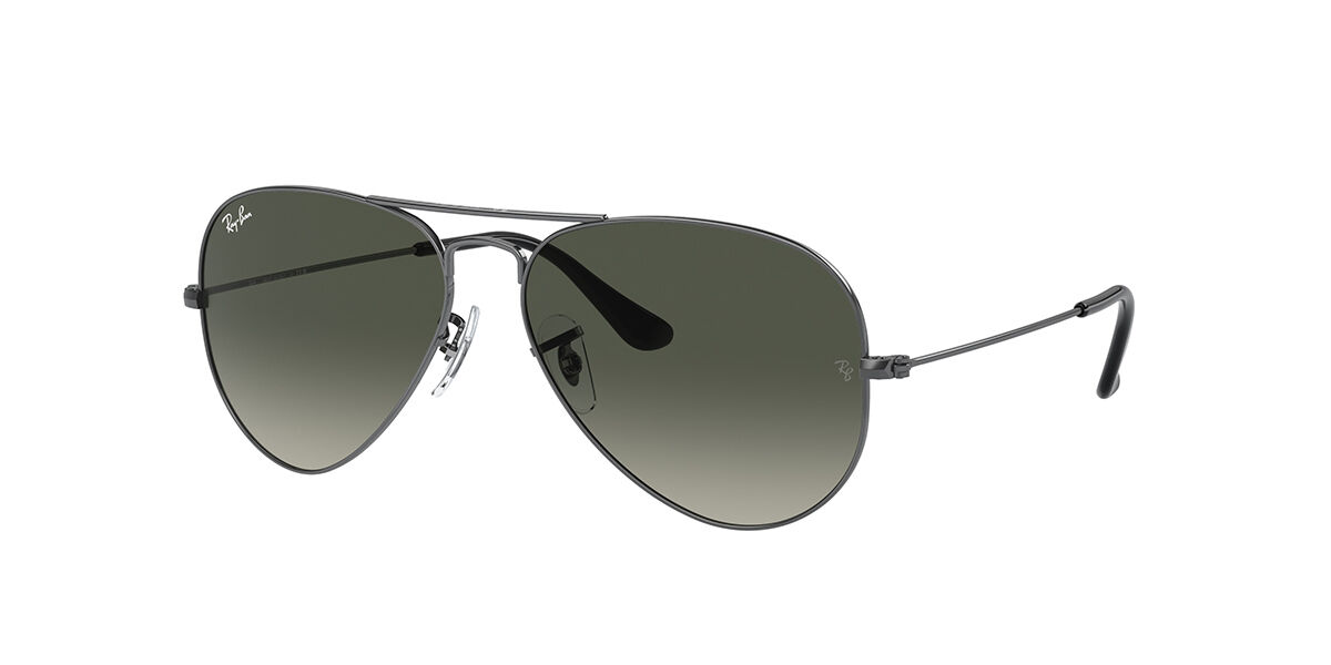 RayBan RB3025 Aviator Large Metal Asian Fit 004/71 Sunglasses Gunmetal