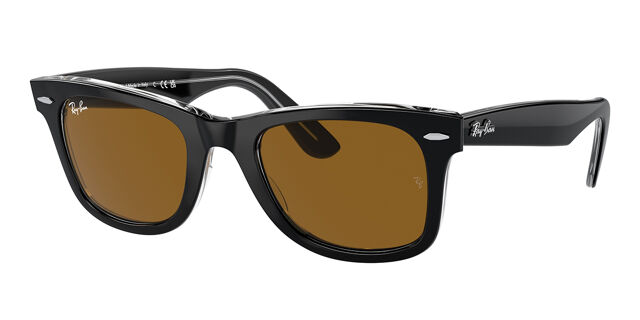 RB2140 Wayfarer Sunglasses Black on Clear | SmartBuyGlasses USA