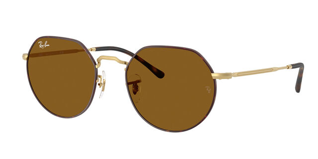 Ray Ban Jack Sunglasses in Arista Gold And Brown Ray-Ban RB3565 Jack Arista Clear Gradient Brown - RB3565 001  main image 4