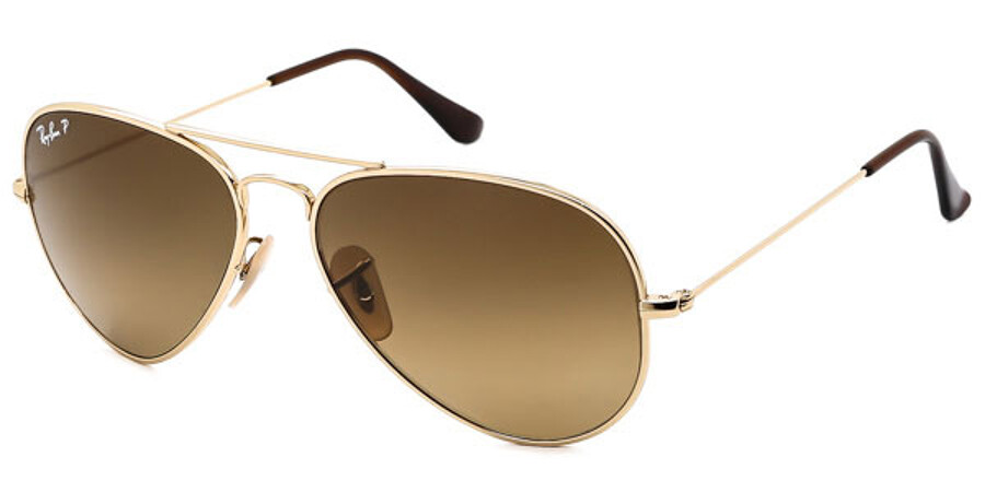 Ray-Ban RB8041 Titanium Polarized 001/M2 Sunglasses Gold | SmartBuyGlasses  UK