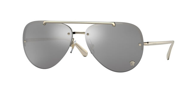 Versace VE2231 12526G Sunglasses Aviator Pale Gold Rimless Mirrored Women VERSACE VE2231 12526G Pale Gold Pilot Women main image 3